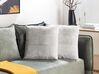 Set of 2 Linen Cushions Striped 50 x 50 cm Grey and White KANPAS_904760