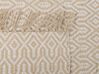 Teppich beige 140 x 200 cm geometrisches Muster Kurzflor zweiseitig POZANTI_807436