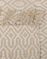 Teppich beige 140 x 200 cm geometrisches Muster Kurzflor zweiseitig POZANTI_807436