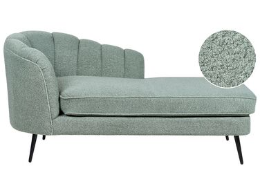 Left Hand Boucle Chaise Lounge Green ALLIER