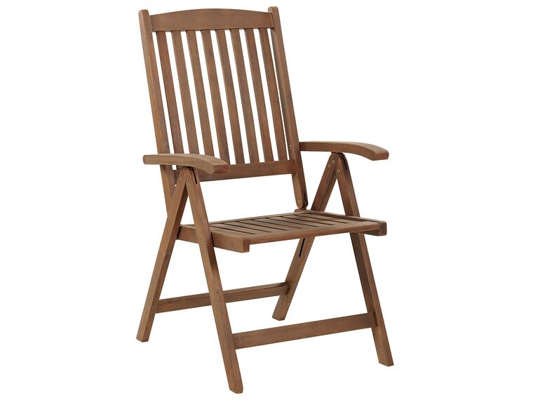 Acacia Wood Garden Folding Chair Dark Wood AMANTEA_871580