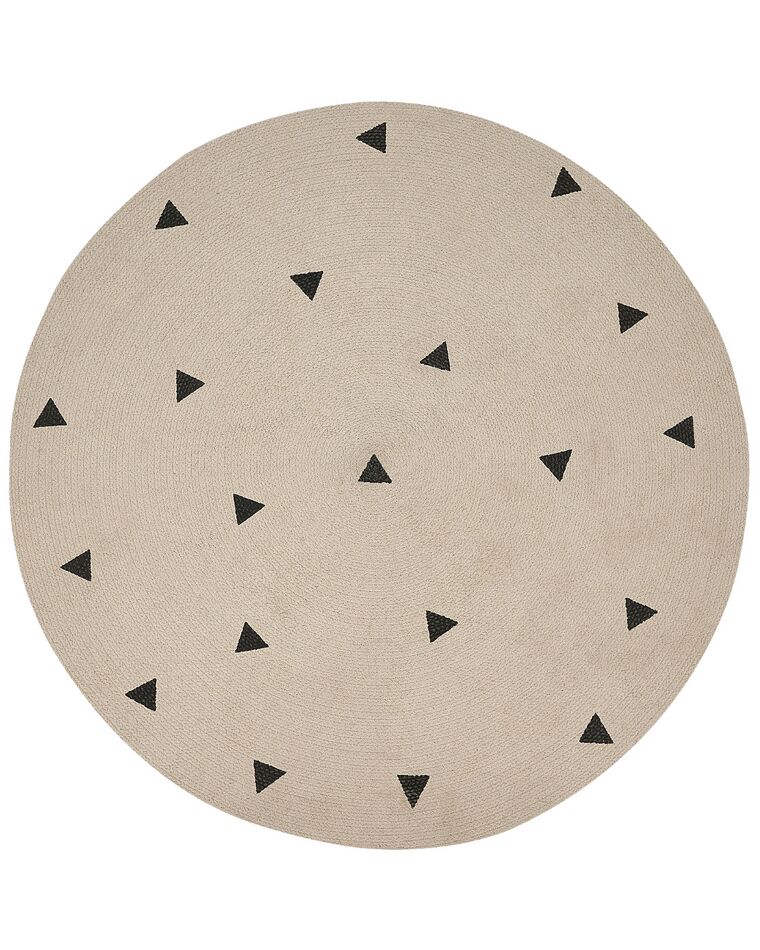 Okrúhly bavlnený koberec ø 140 cm béžový DURG_904017