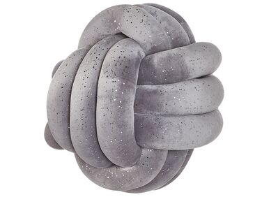  Velvet Knot Cushion with Glitter 30 x 30 cm Grey MALNI