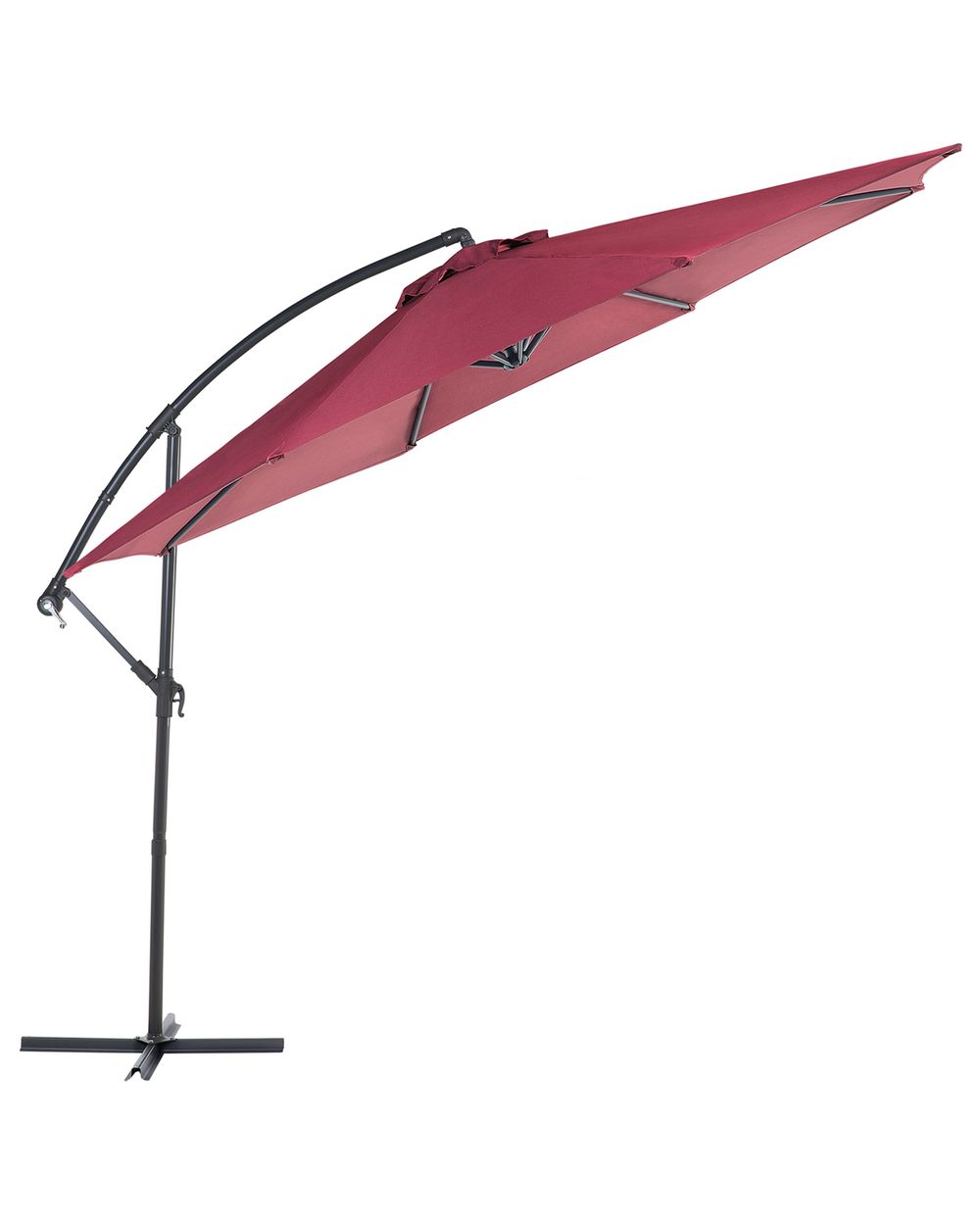 Cantilever Garden Parasol ⌀ 3 m Burgundy RAVENNA Beliani.co.uk