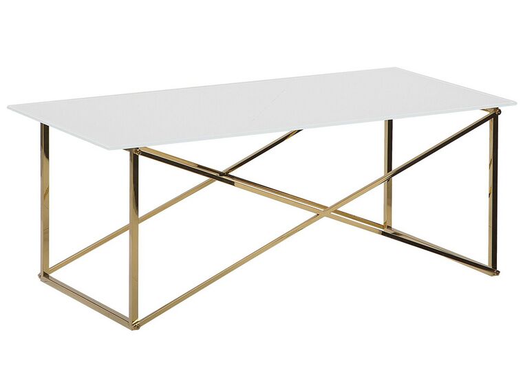 Table basse blanche structure dorée EMPORIA_757588