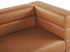 3 Seater Faux Leather Sofa Brown GRANNA_819111