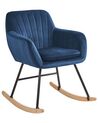 Chaise à bascule en velours bleu cobalt LIARUM_800182