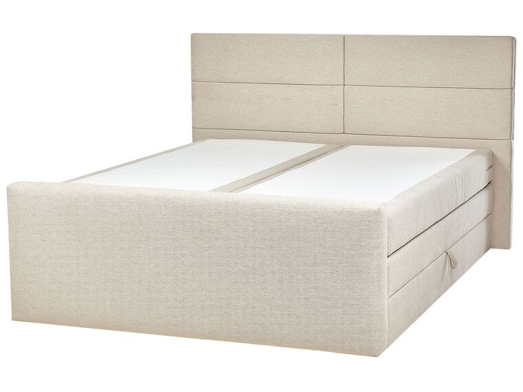 Fabric EU Super King Divan Bed Beige ARISTOCRAT Beliani.co.uk