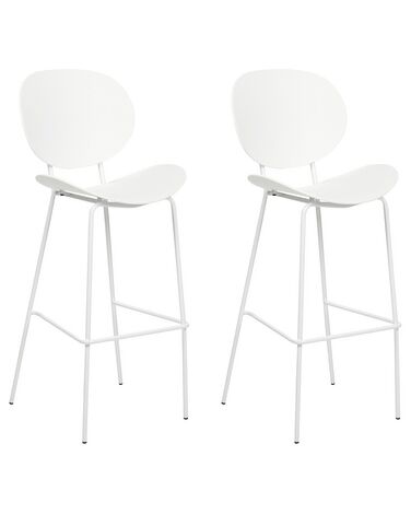 Conjunto de 2 sillas de bar blancas SHONTO