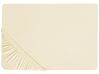 Drap-housse en coton 200 x 200 cm beige JANBU_845248