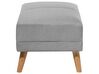 Ensemble canapés et fauteuil en tissu gris clair 6 places avec pouf FLORLI_704180