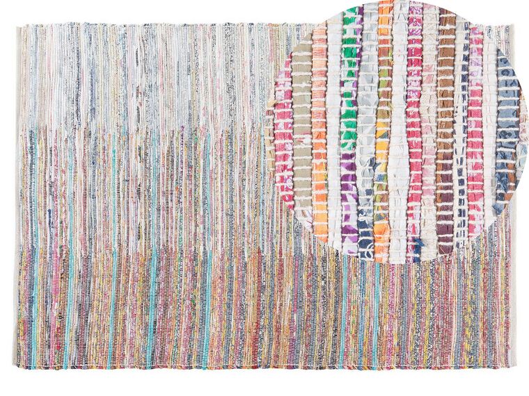 Cotton Area Rug 140 x 200 cm Multicolour MERSIN_481195