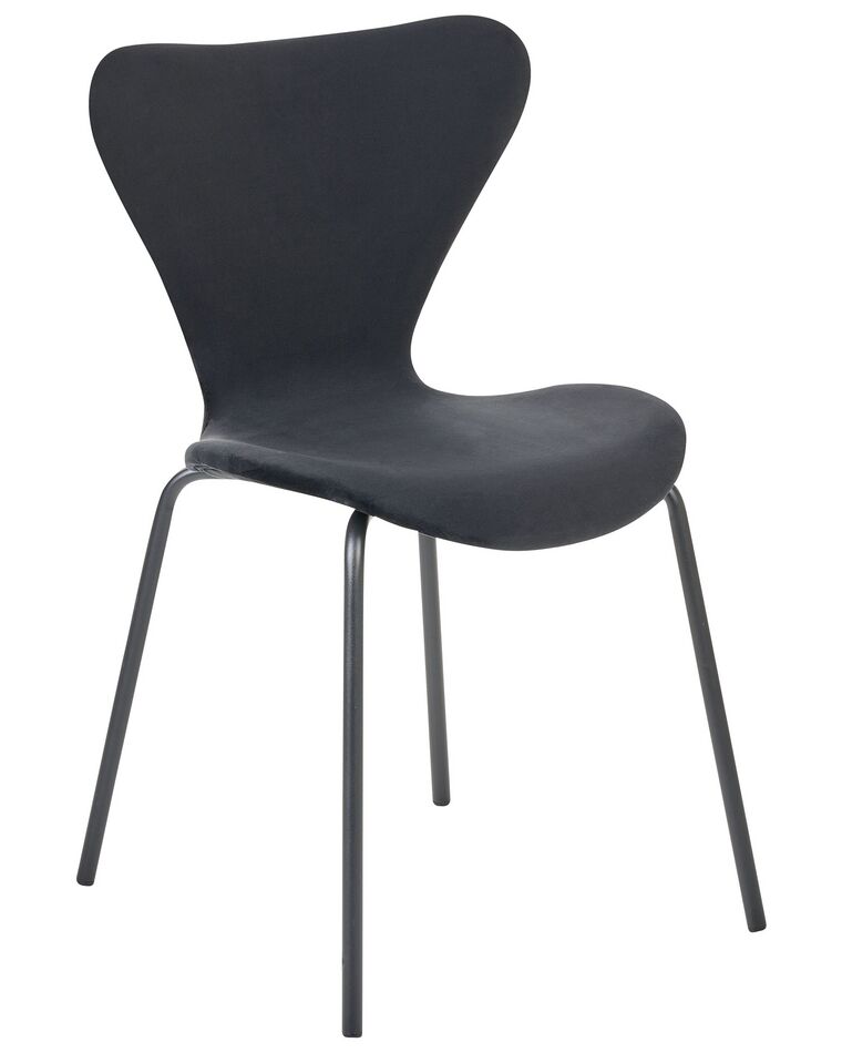 Set of 2 Velvet Dining Chairs Black BOONVILLE Beliani.hu