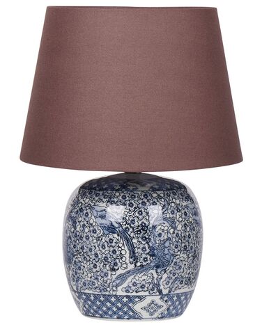 Barna és kék porcelán asztali lámpa 46 cm NEIRA