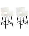 Set of 2 Velvet Bar Chairs White SANILAC_912654