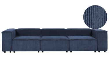 Sofa modułowa 3-osobowa sztruksowa niebieska APRICA