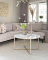 Sohvapöytä ruostumaton teräs marmorikuvio valkoinen/kulta QUINCY_892623
