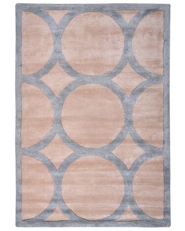 Teppich Viskose sandbeige / grau 160 x 230 cm MALAN