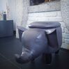 Tmavě šedá stolička slon z umělé kůže ELEPHANT_769307