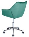 Krzesło biurowe regulowane welurowe zielone LABELLE_854991