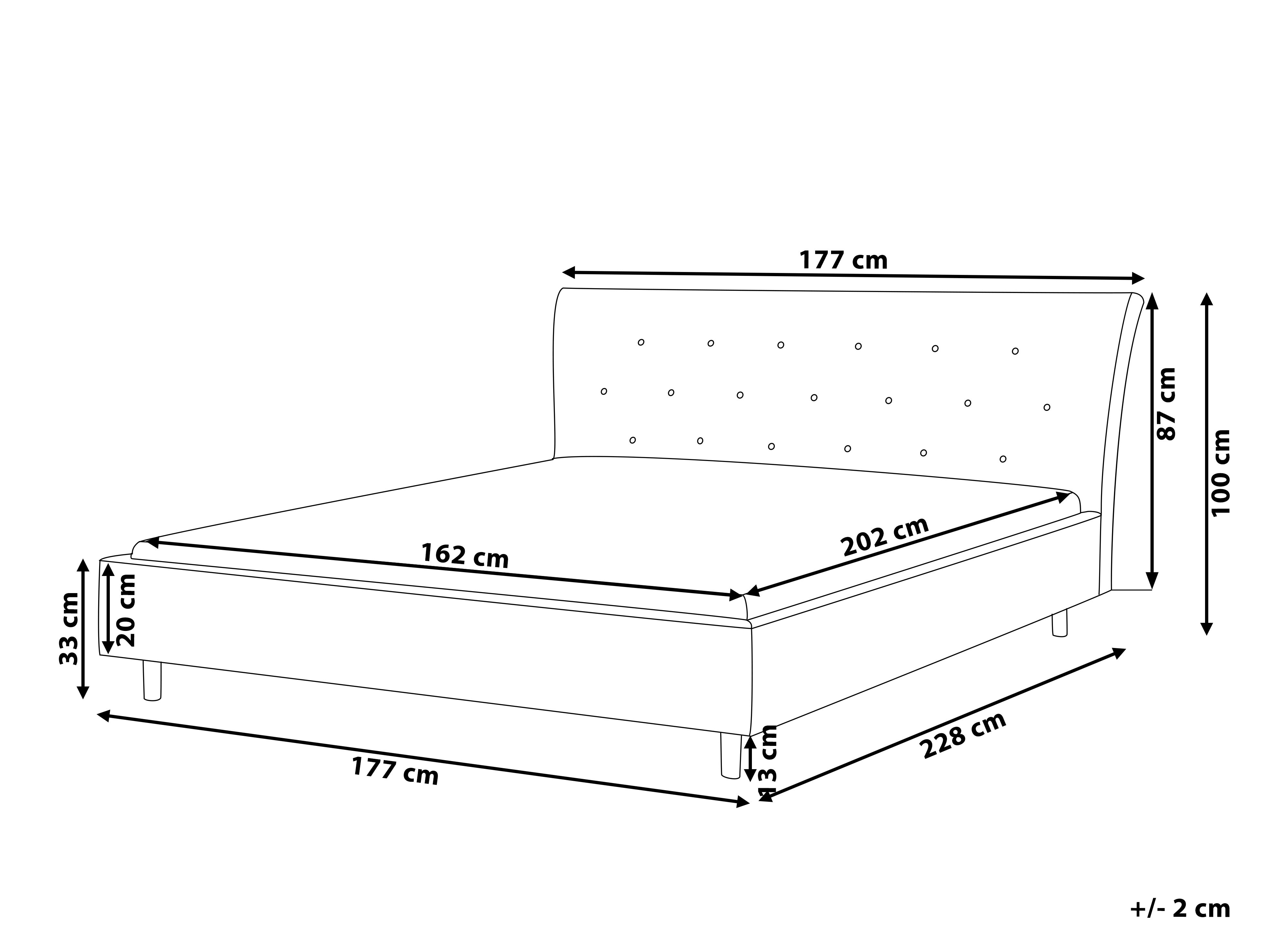 Fabric EU King Size Bed Grey SAVERNE Beliani.co.uk