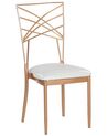 Conjunto de 2 sillas de comedor de metal rosa dorado/blanco GIRARD_868124