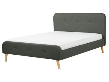 Sivá čalúnená posteľ 160 x 200 cm RENNES