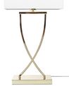 Lampa stołowa metalowa złota z białym YASUNI_825513