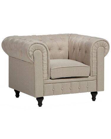 Fauteuil stof beige CHESTERFIELD L