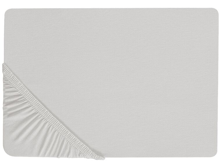 Cotton Fitted Sheet 160 x 200 cm Light Grey JANBU_845180