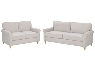 Sofa Set Samtstoff beige 5-Sitzer RONNEBY