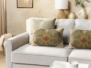 Set of 2 Jute Cushions 30 x 50 cm Multicolour SARON