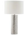 Tischlampe weiß / silber 52 cm Trommelform AIKEN_540691