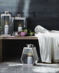 Lyhty ruostumaton teräs hopea 39 cm TENERIFE