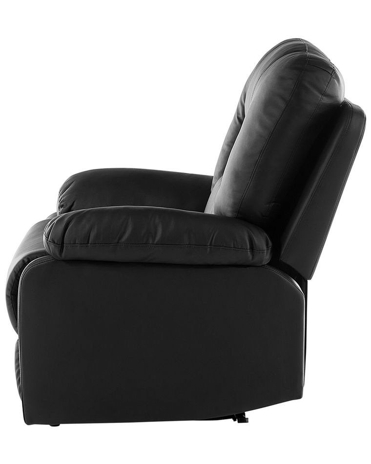 Faux Leather Manual Recliner Chair Black BERGEN Beliani.co.uk