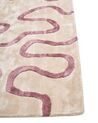 Teppich Viskose weiß / rosa 160 x 200 cm abstraktes Muster Kurzflor KAPPAR_904000