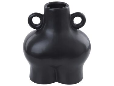 Dolomite Ceramic Flower Vase 20 cm Black NAFPLIO