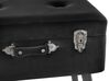 Hocker mit Stauraum Samtstoff schwarz Koffer-Design MALLARD_719921