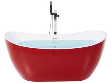 Vasca da bagno freestanding acrilico rosso 150 x 75 cm ANTIGUA