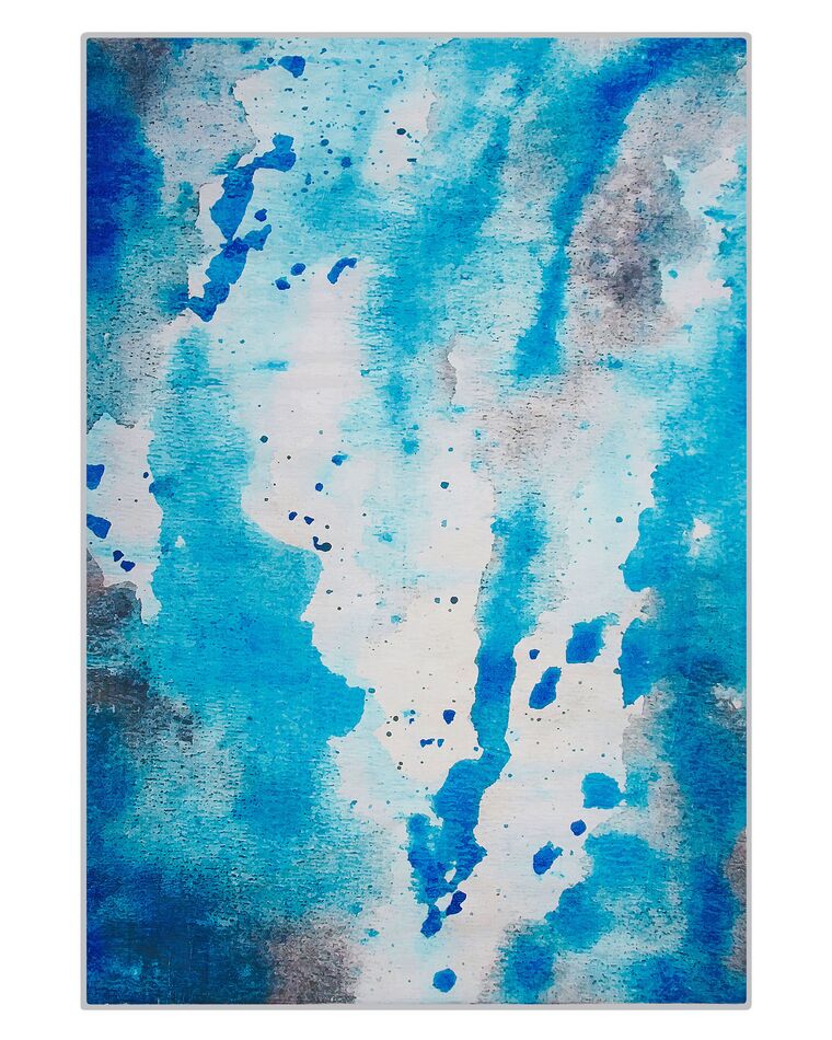 Teppich blau-grau 140 x 200 cm Flecken-Motiv Kurzflor BOZAT_755346