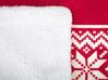 Plaid réversible rouge et blanc 150 x 200 cm motif Noël VANTAA_787290
