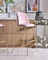 Set of 2 Velvet Bar Chairs Pink ARCOLA_781127