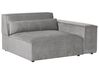 Right Hand 2 Seater Modular Fabric Corner Sofa with Ottoman Grey HELLNAR_911895