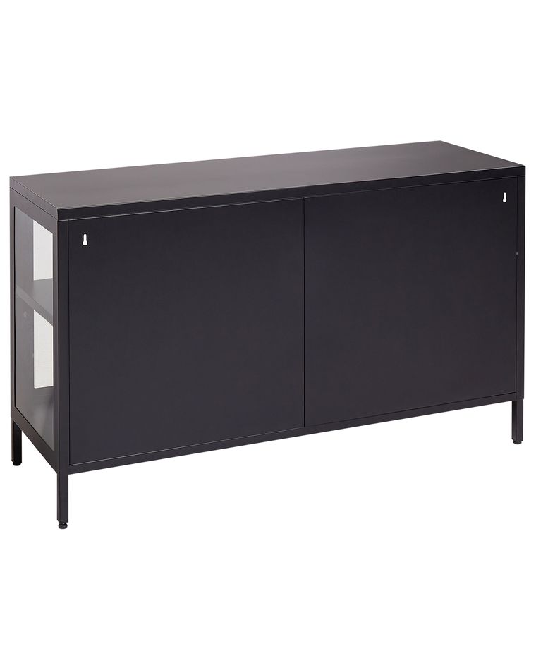 Credenza Cuba V3 Nero Opaco - Mobile Moderno Con 12 Scomparti, 130.5x105.5x35.5cm, Design Tedesco - Foto 8