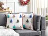 Sada 2 bavlněných polštářů vánoční motiv 45 x 45 cm barevné SKIMMIA_887955