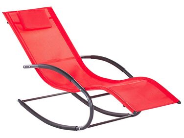 Chaise longue à bascule rouge CARANO II