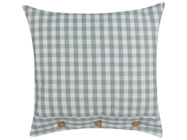 Cushion Chequered Pattern 45 x 45 cm Green and White TALYA