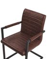 Conjunto de 2 sillas de comedor de piel sintética marrón/negro BUFORD_790092