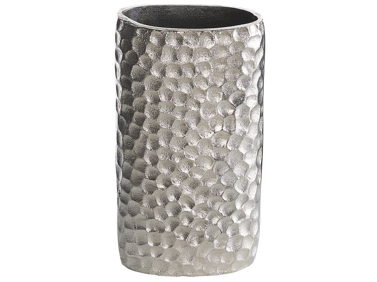 Vaso decorativo em metal prateado 31 cm PALMYRA_823165