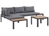 4 Seater Modular Garden Corner Sofa Set Grey and Light Wood PIENZA_776800